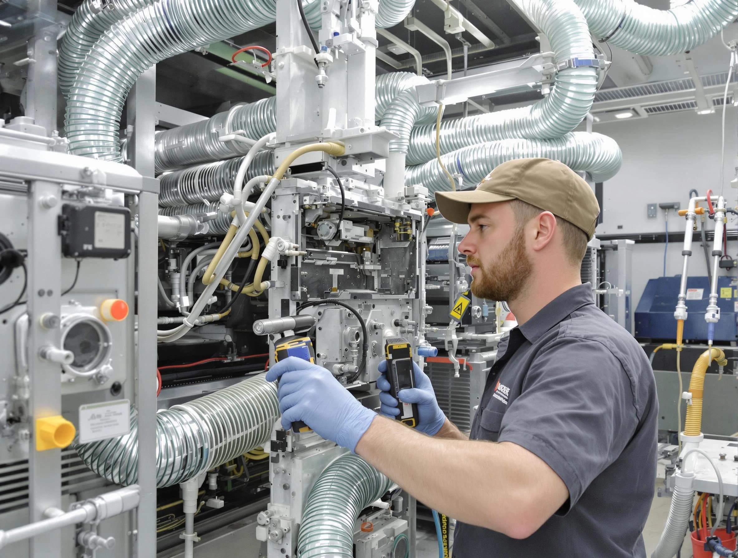 Rio Rancho Air Duct Cleaning technician performing precision commercial coil cleaning at a business facility in Rio Rancho