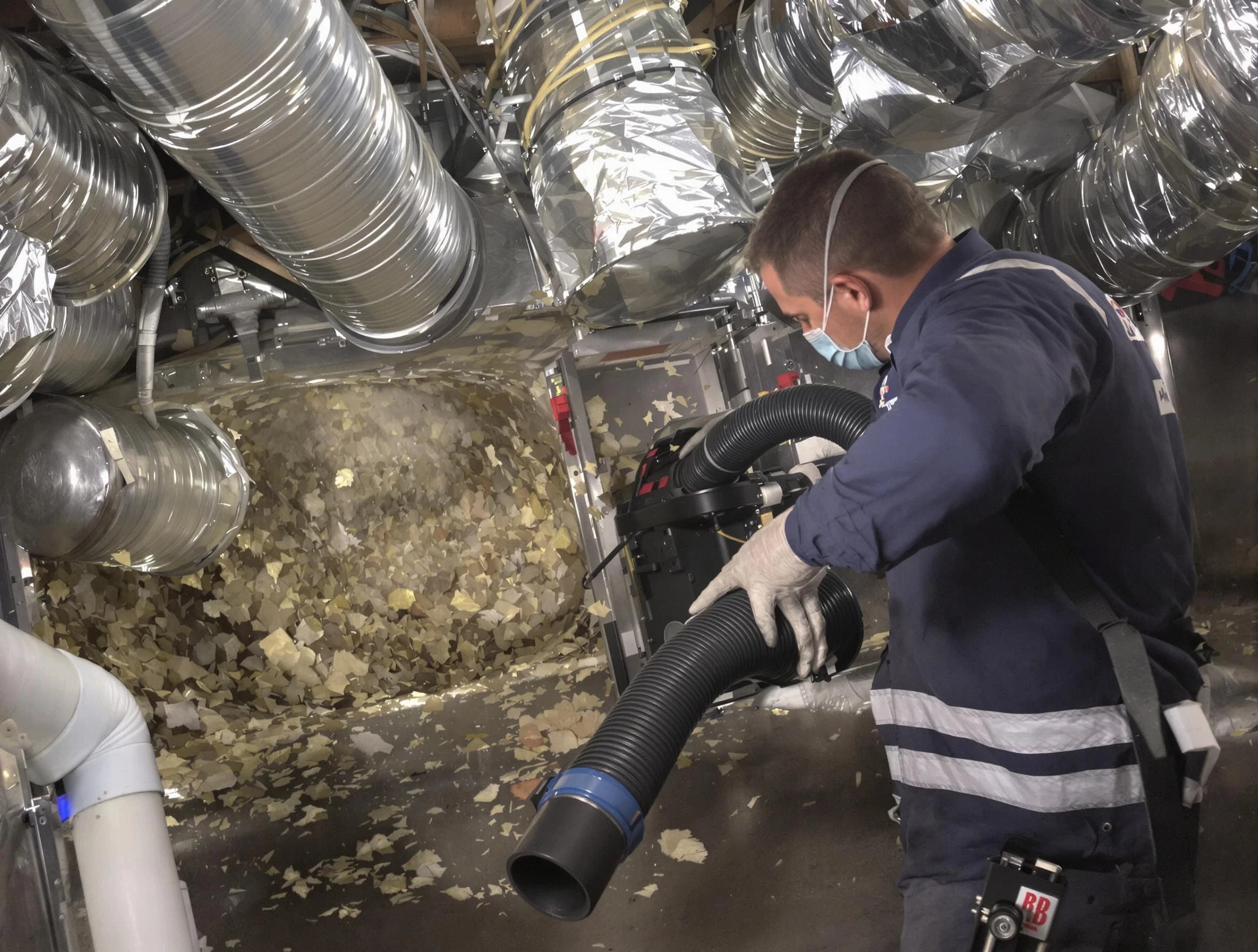 Rio Rancho Air Duct Cleaning specialist operating negative pressure cleaning equipment for thorough duct maintenance in Rio Rancho