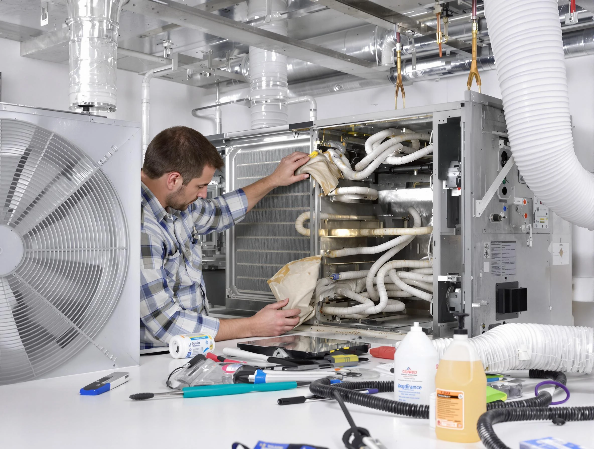 Rio Rancho Air Duct Cleaning specialist performing precision AC coil cleaning in Rio Rancho